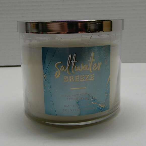 Bath & Body Works Saltwater Breeze 3-wick Candle SEE FULL DESC - Picture 1 of 4